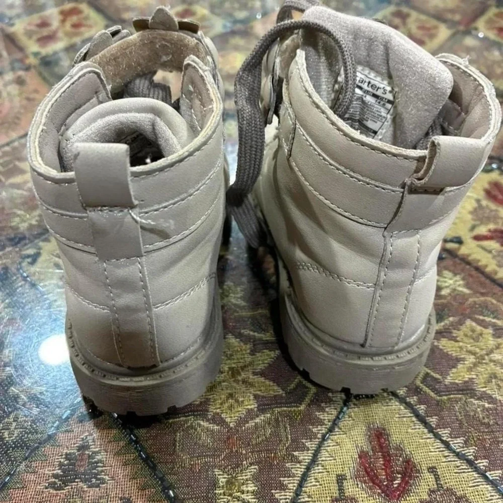 Carter's silver High Top Boots .Size 8 toddler